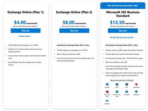 exchange online pricing|exchange online pricing plans.
